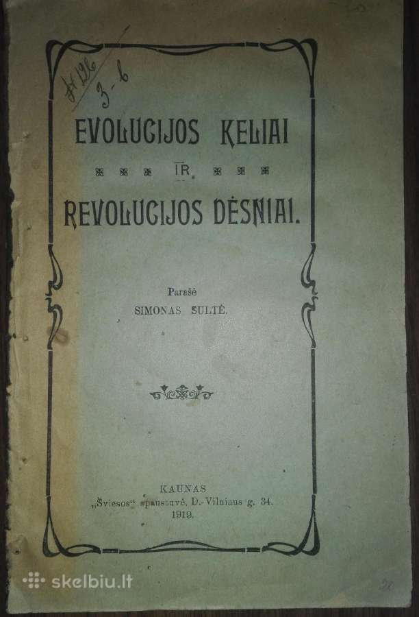 1952. Evoliucijos Keliai Ir Revoliucijos Dėsniai