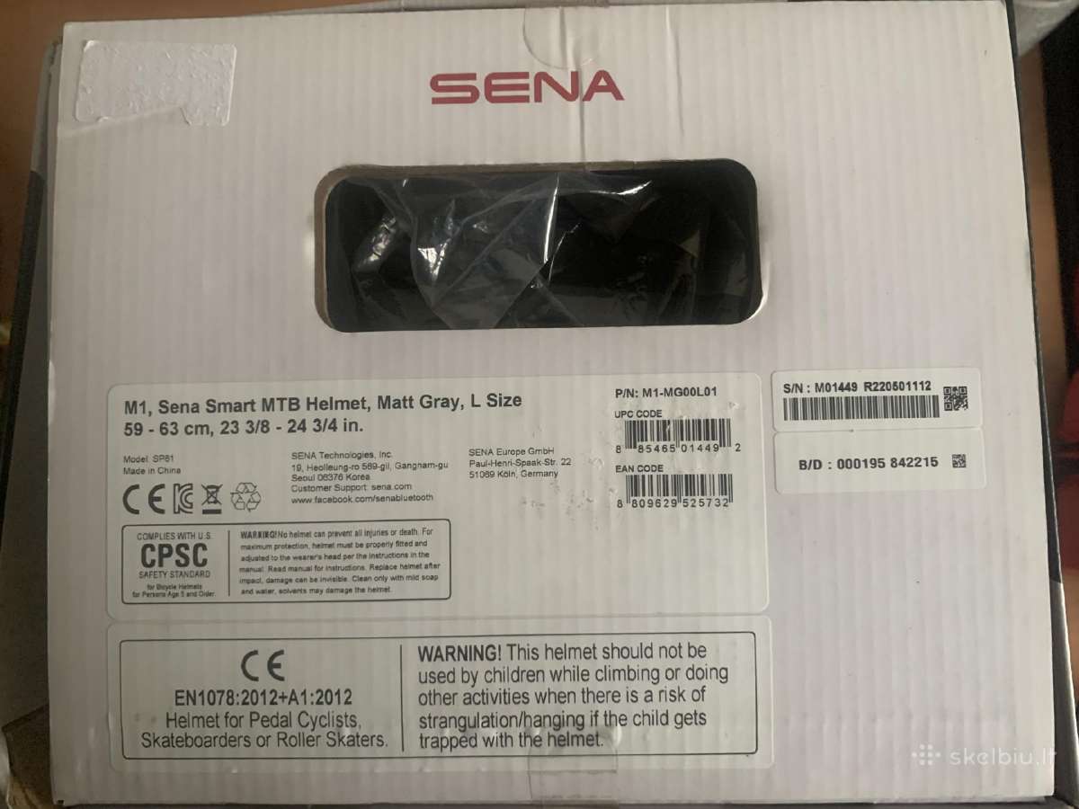 M1 Sena Smart MTB Helmet, Matt Grey, L dydis - nuotraukos Nr. 3