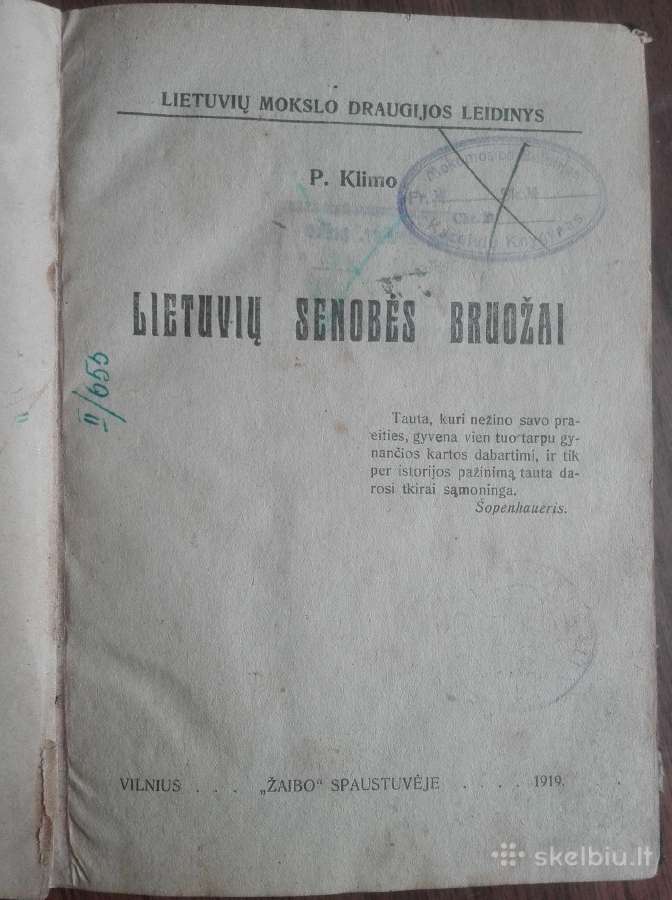 1866a. Lietuvių Senovės Bruožai P. Klimo - nuotraukos Nr. 2