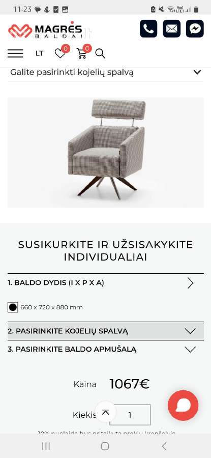 Magrės vienetinis fotelis - nuotraukos Nr. 5