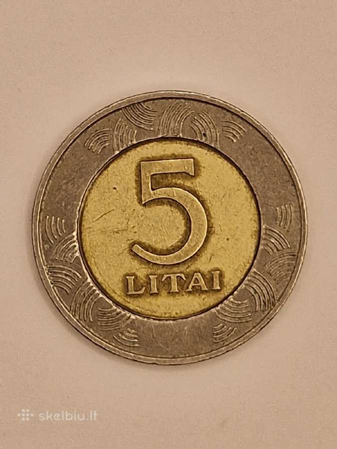 5 litų moneta, 1999 m., su klaida "Paukštis"