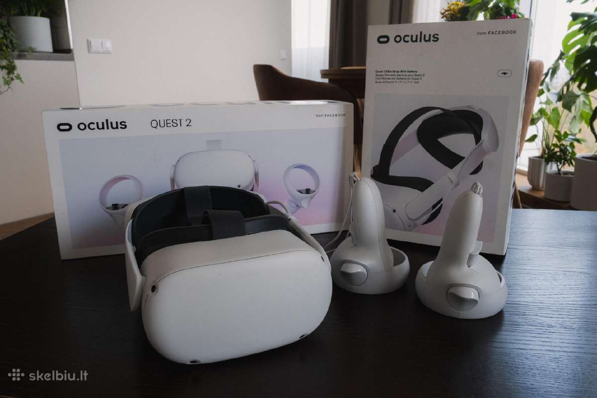 Meta Oculus Quest 2 128gb + Elite Strap Battery - Skelbiu.lt