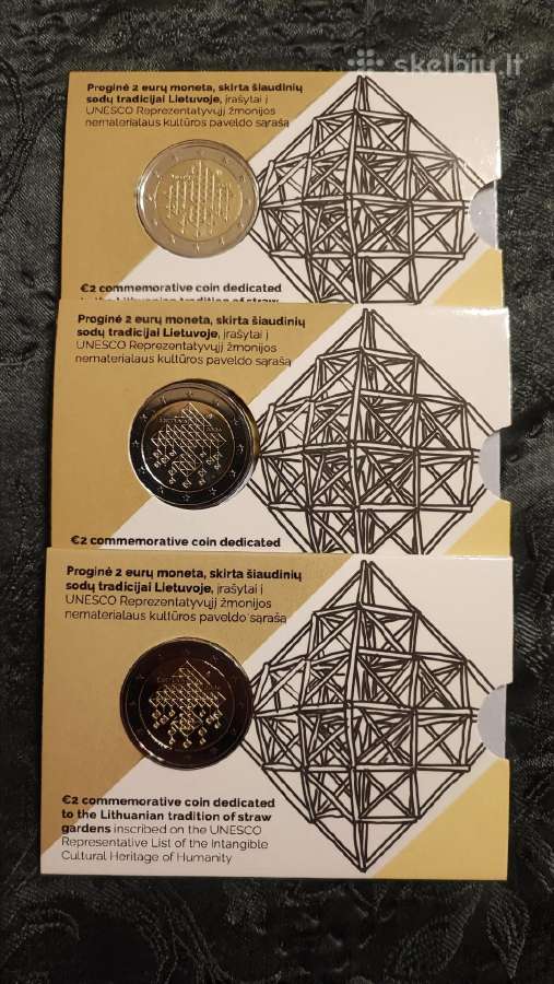 Proginė 2€ Bu moneta šiaudinių sodų tradicijai Lt