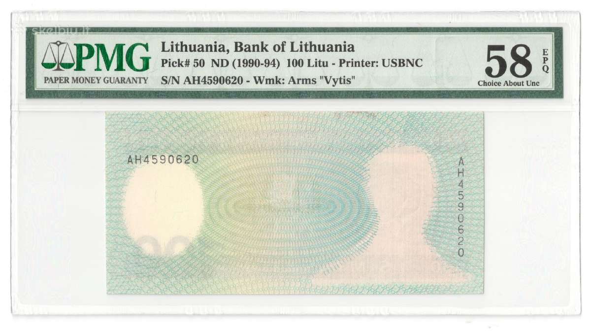 Lietuva 1991 2000 100 litų Klaida