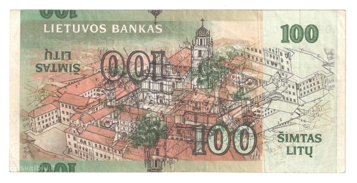 Lietuva 1991 2000 100 litų Klaida - nuotraukos Nr. 2