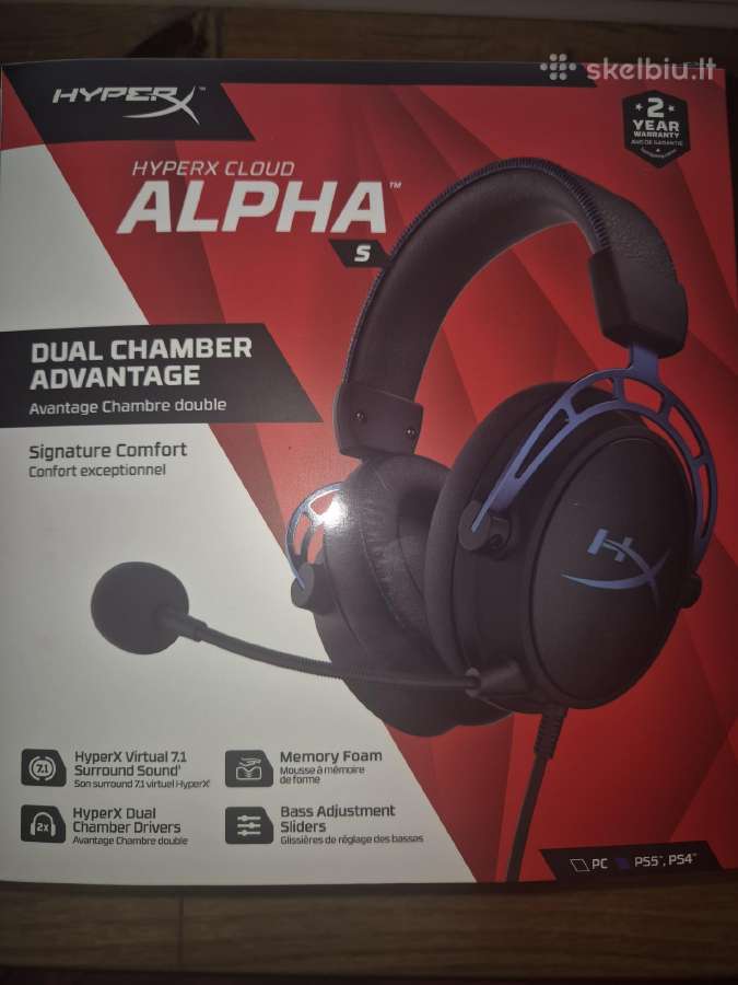 Parduodamos naujos ausinės Hyperx Cloud Alpha S