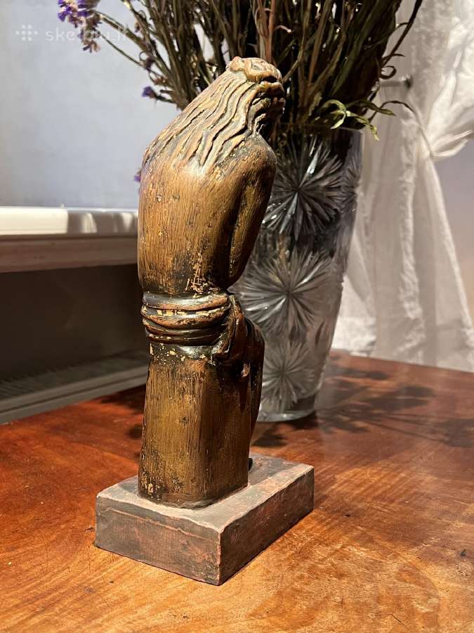 Keramikinė (molinė) skulptūrėlė Rūpintojėlis - nuotraukos Nr. 4