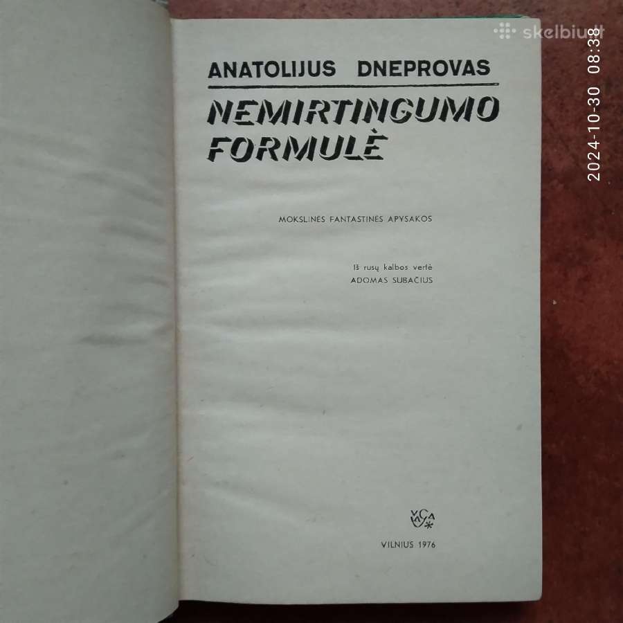 Anatolijus Dneprovas "Nemirtingumo formulė" 1976 m - nuotraukos Nr. 3