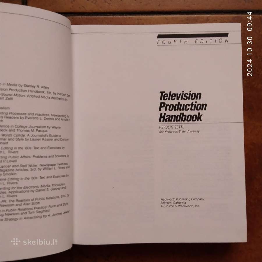 H. Zettl "Television production handbook" Usa 1984 - nuotraukos Nr. 3
