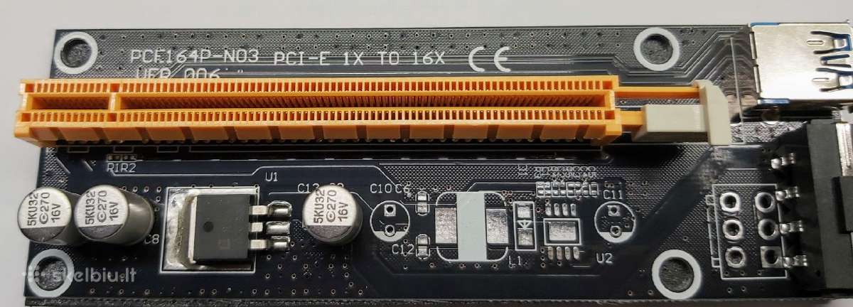 Riser Pce164p-n03 Ver 006c Pci-e 1x To 16x Usb 3.0 - nuotraukos Nr. 2
