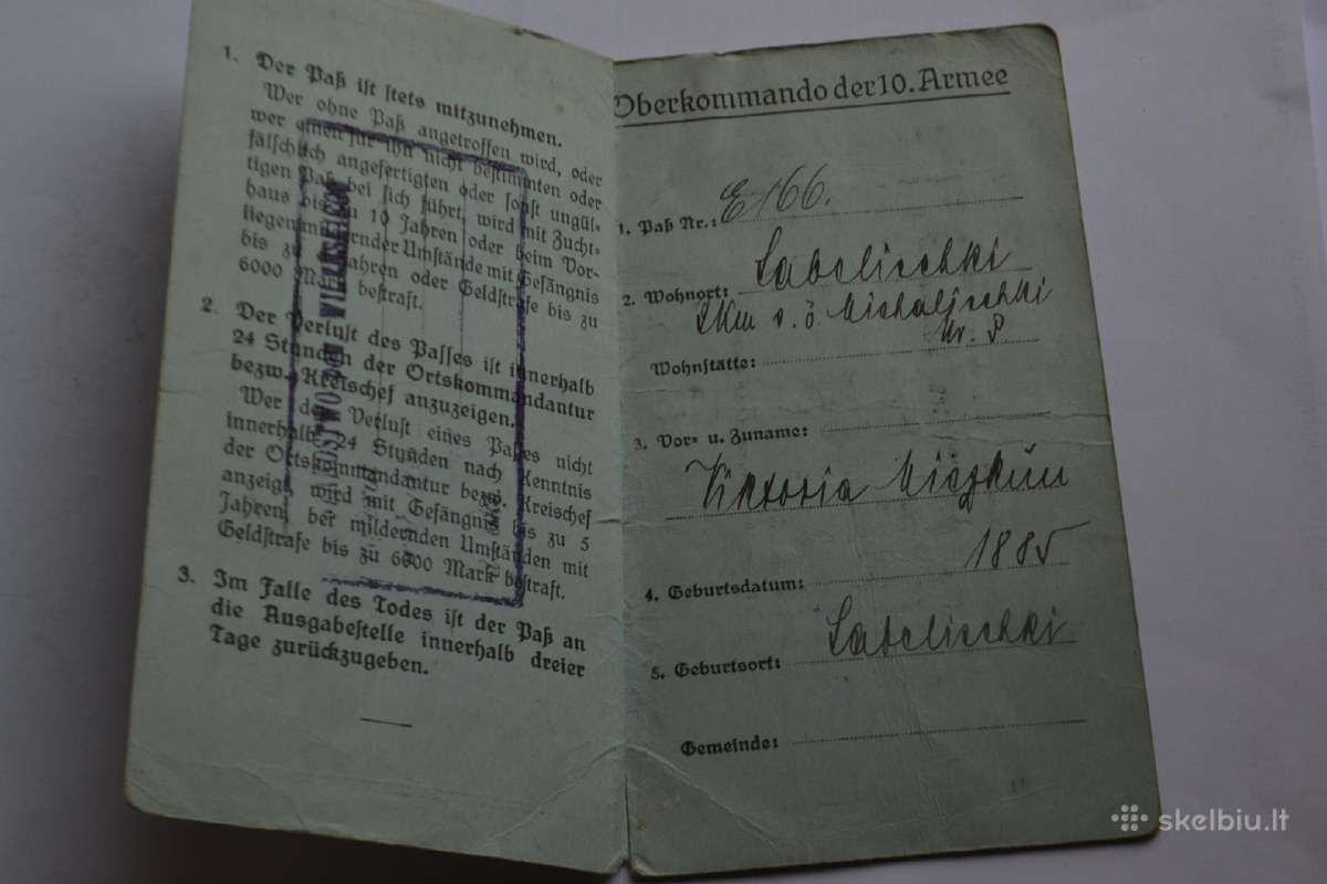Pasas Vilnius 1917 m. - nuotraukos Nr. 5