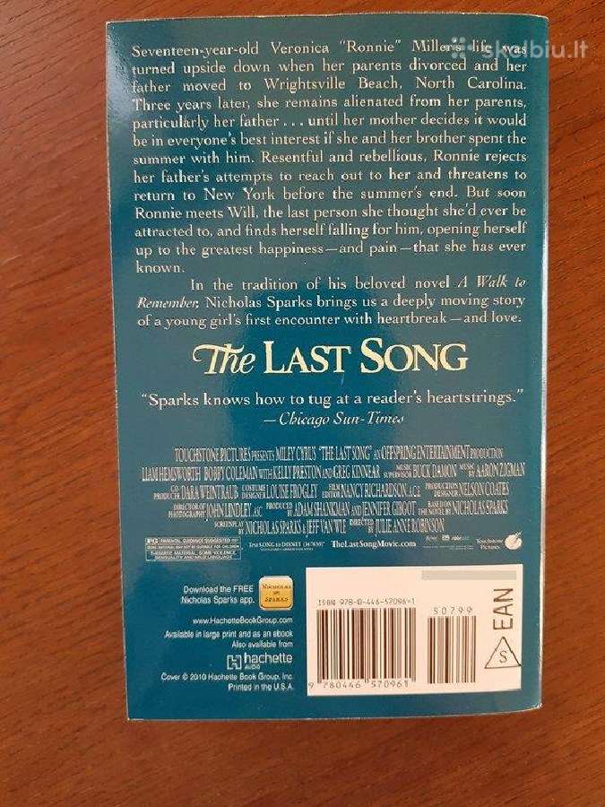 The Last Song (novel) by Nicholas Sparks. Nauja! - nuotraukos Nr. 2