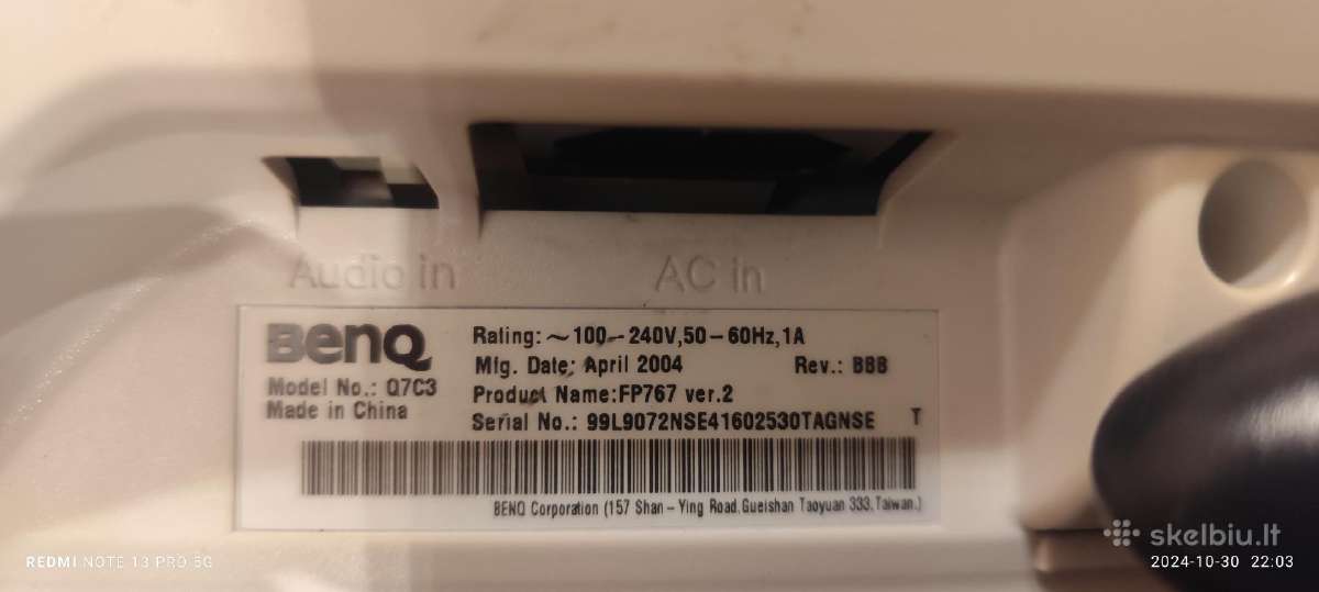 Benq 17' colių monitorius - nuotraukos Nr. 3