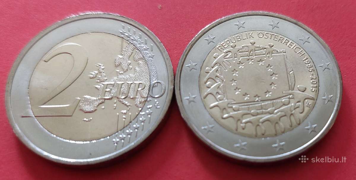 Austrija 2015m. 2 € Es vėliavos 30-m Unc