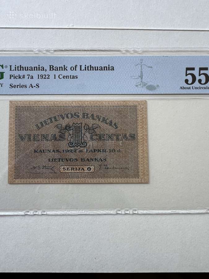 Lietuvos banko 1922 m. 1 cnt.