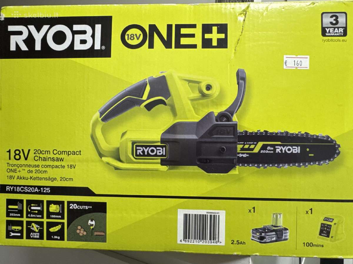 Ryobi 18v grandininis pjūklas genėjimui