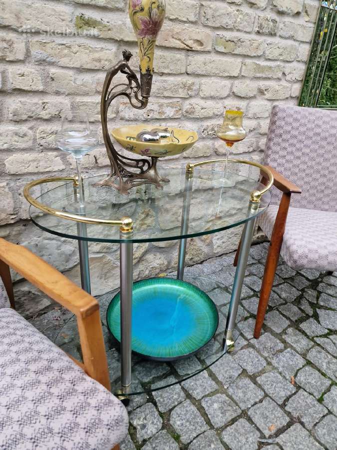 Vintažinis mid century serviravimo-baro staliukas - nuotraukos Nr. 17