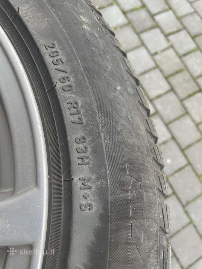 Ratlankiai R17 + Pirelli zieminės padangos 205/60 - nuotraukos Nr. 2