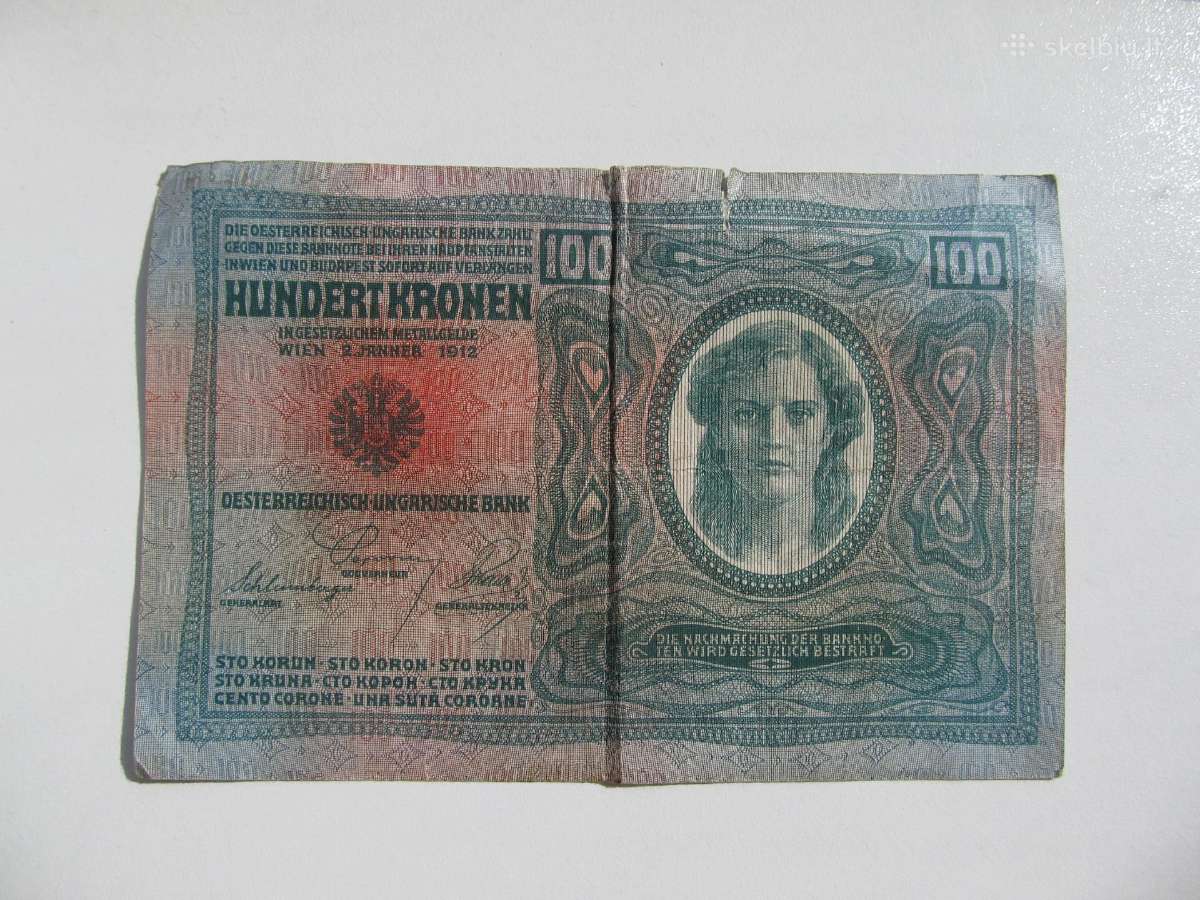 100 kronu , Austro Vengrija , 1912 - nuotraukos Nr. 2