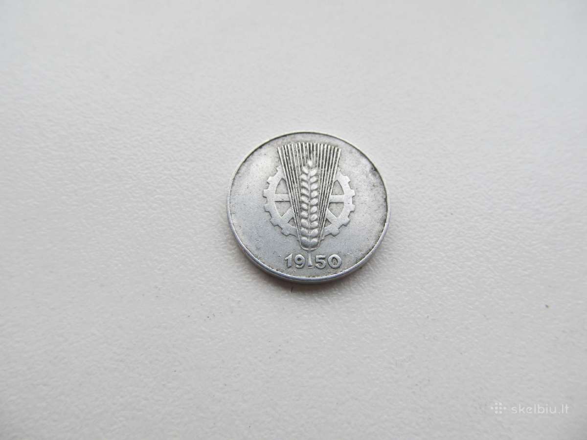 5 pfennig , Demokratinė Vokietija , 1950 A - nuotraukos Nr. 2