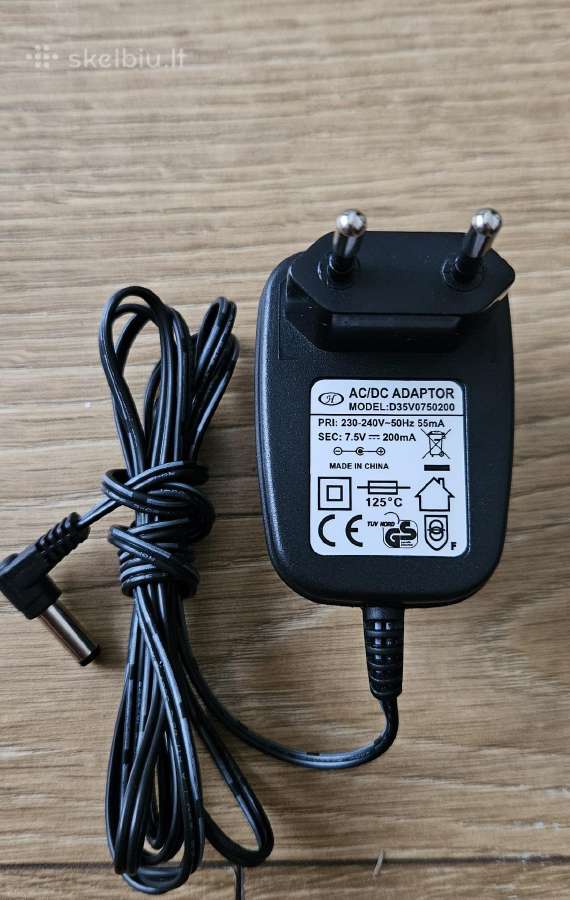 Adapteris Ac-dc 7.5v 200ma Model: D35v0750200
