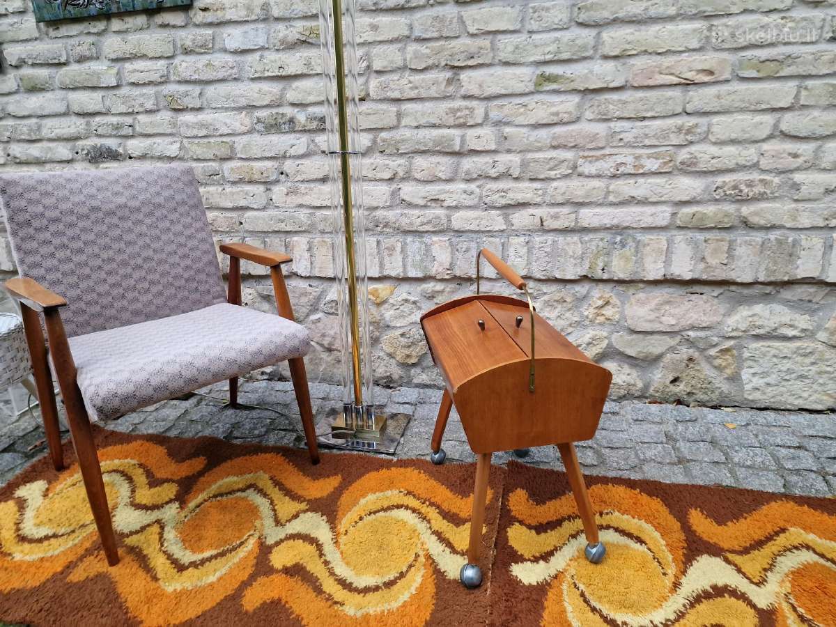 Vintažinė mid century rankdarbių dėžutė-siūlinė - nuotraukos Nr. 26