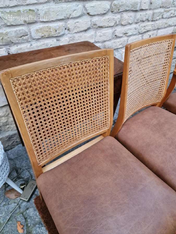 Vintažinės Art Deco bukmedžio/ratango kedės - nuotraukos Nr. 7