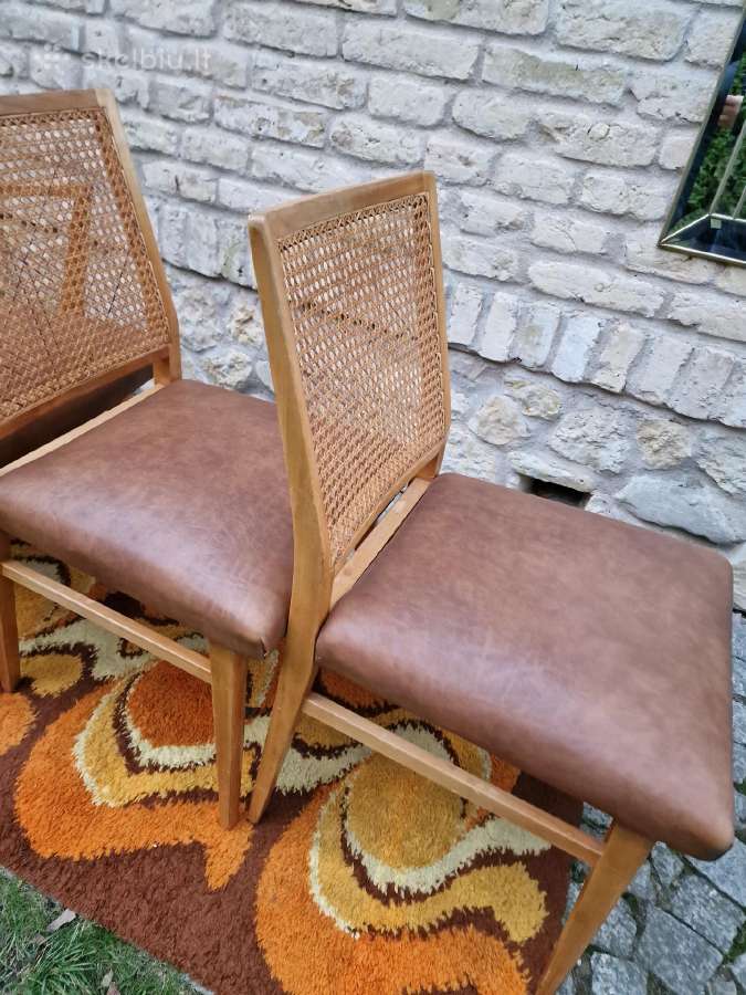 Vintažinės Art Deco bukmedžio/ratango kedės - nuotraukos Nr. 10
