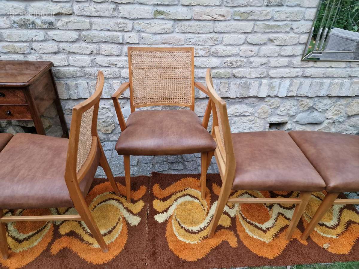 Vintažinės Art Deco bukmedžio/ratango kedės - nuotraukos Nr. 26