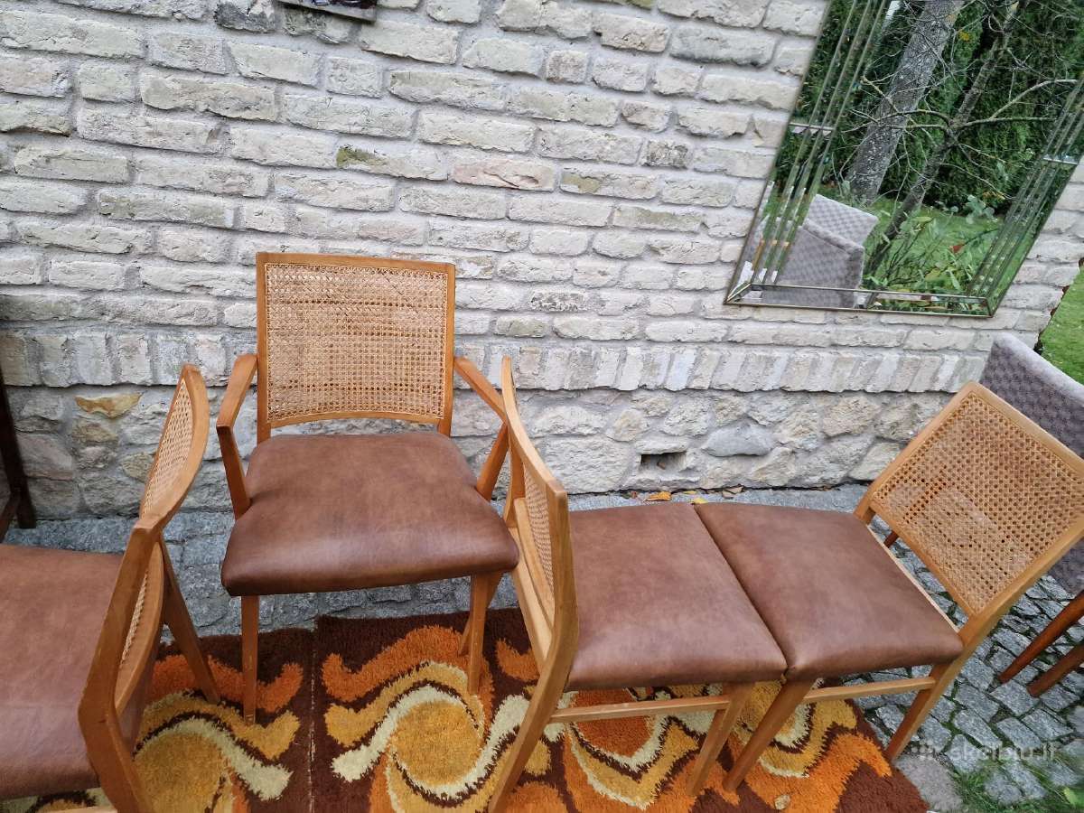 Vintažinės Art Deco bukmedžio/ratango kedės - nuotraukos Nr. 28