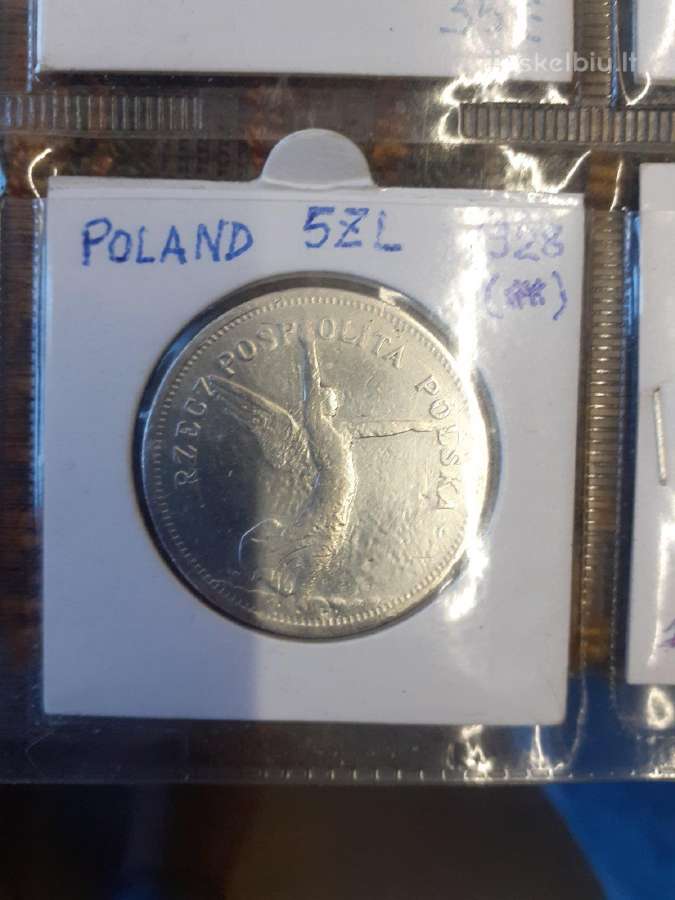5 zlotai 1928 metai su Nike.retas