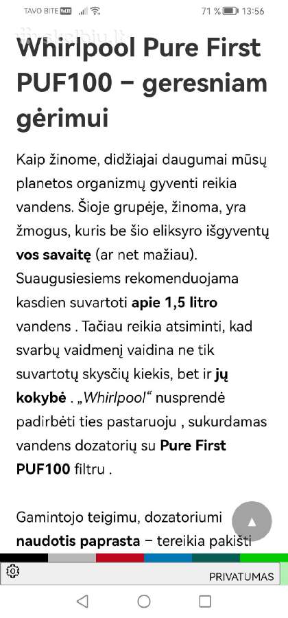 Vandens filtravimo sistema Wirlpool - nuotraukos Nr. 2