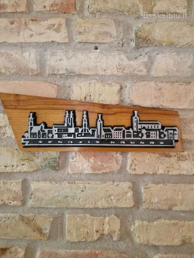 Vintažinė mid century plaketė "Senasis Kaunas"