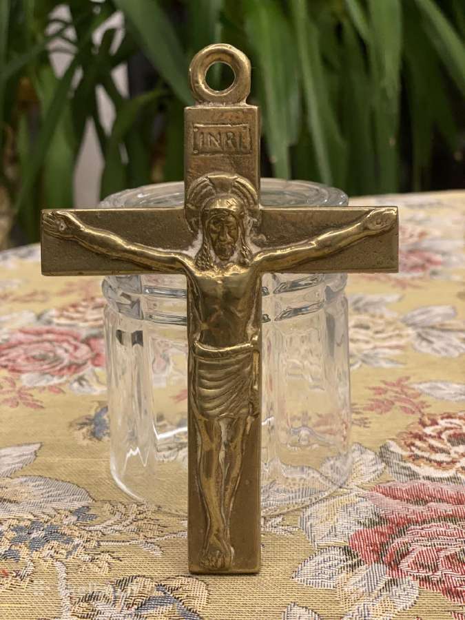 Antikvarinis pakabinamas kryžius iš bronzos