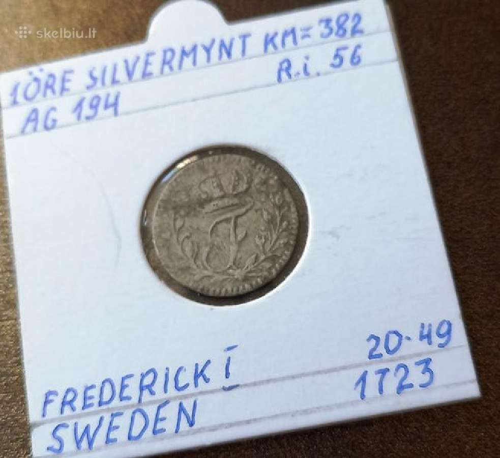 Švedija 1723 1 ore (sidabras)