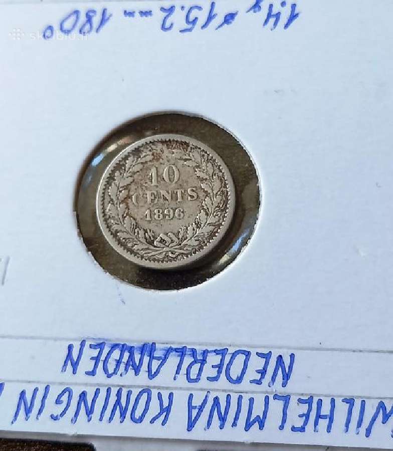 Nyderlandai 1896 10 cent (sidabras) - nuotraukos Nr. 2