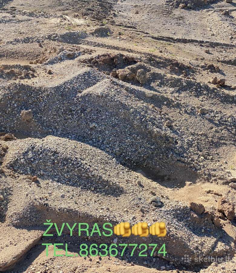 Žvyras,smėlis,juodžemis,skalda nuo 1kub.