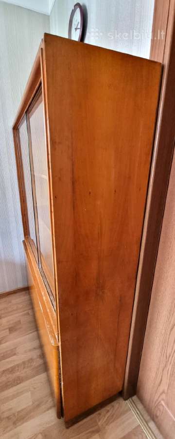 Vintažinės riešutmedžio knygų spinta. - nuotraukos Nr. 8