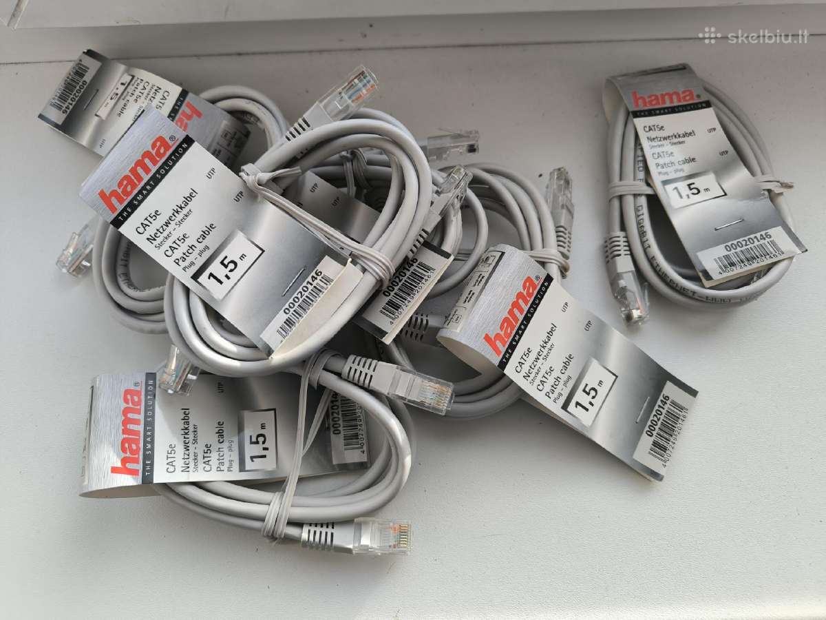 Nauji Lan Ethernet laidai Cat5e 1.5m Rj45