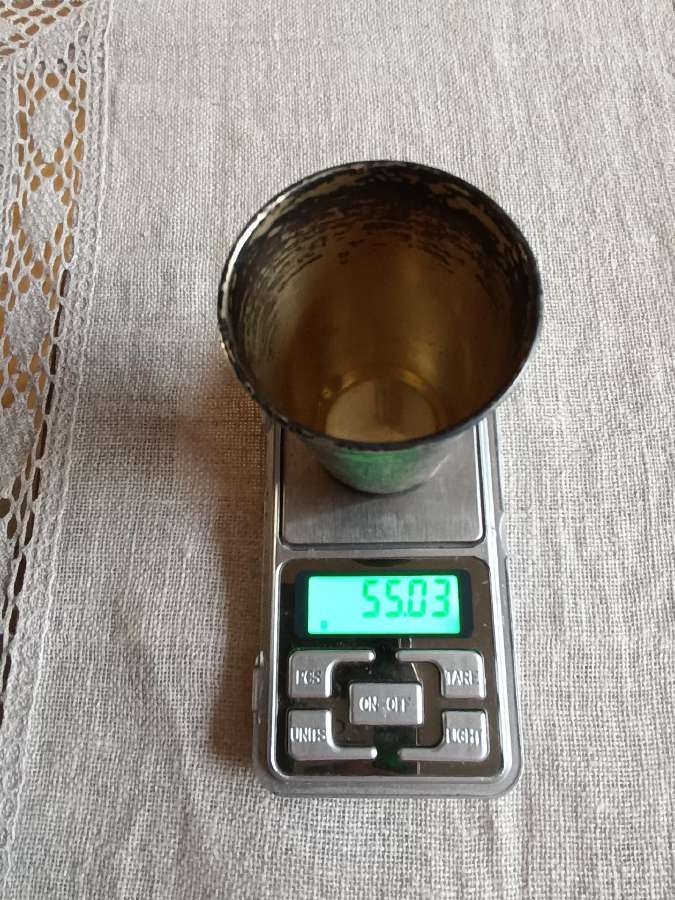 Senovinės sidabrinės taurelės žvaigždė 875 - nuotraukos Nr. 13