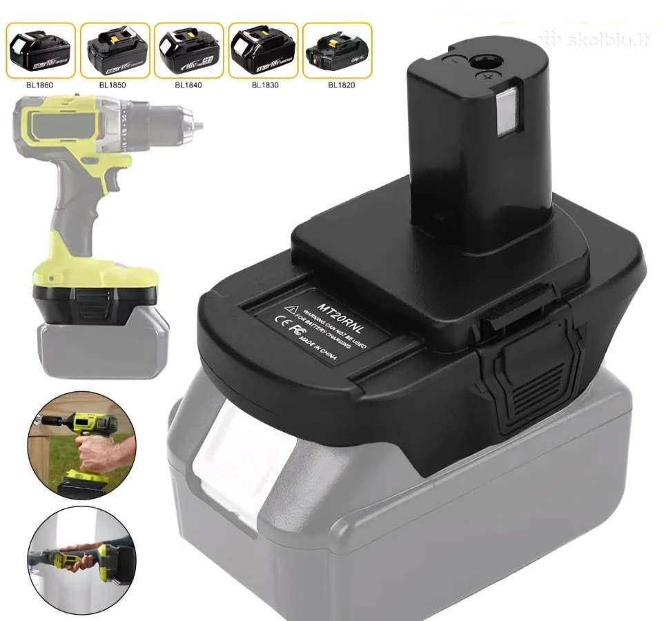 Makita Dewalt Milwauke Ryobi Parkside adapteriai - nuotraukos Nr. 14