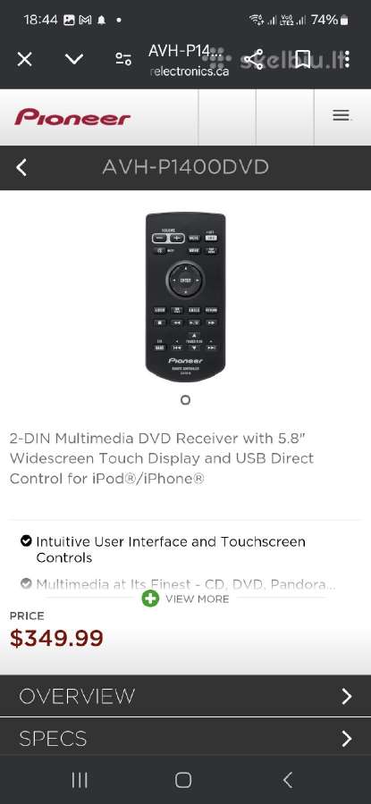Naujo kaina350€ Pioneer multimedija su btaudio usb - nuotraukos Nr. 2