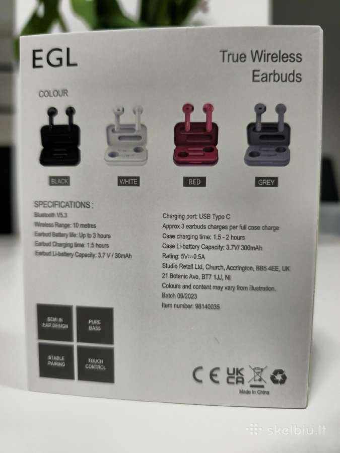 Egl belaidės ausinės - nuotraukos Nr. 2