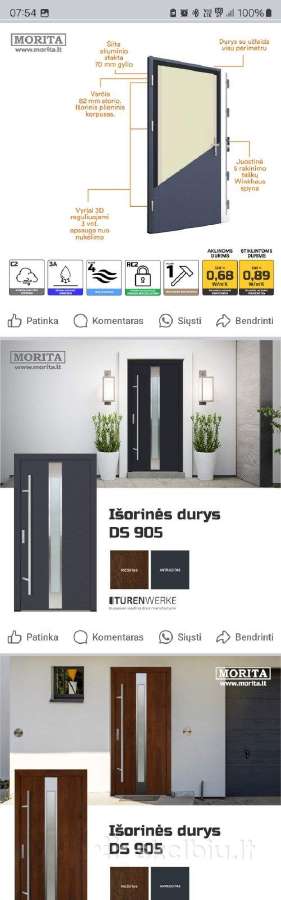 Vidaus, lauko, priešgaisrinės ,techninės durys