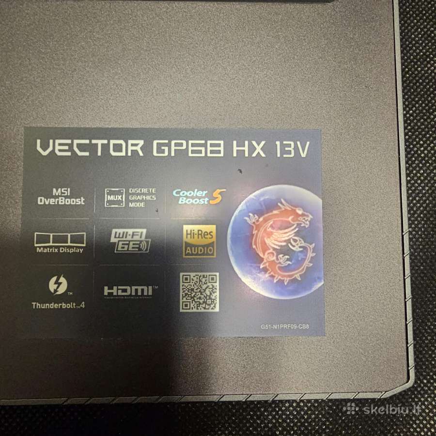 Vector Gp68hx 13vg 32gb 240 16qhd - nuotraukos Nr. 5