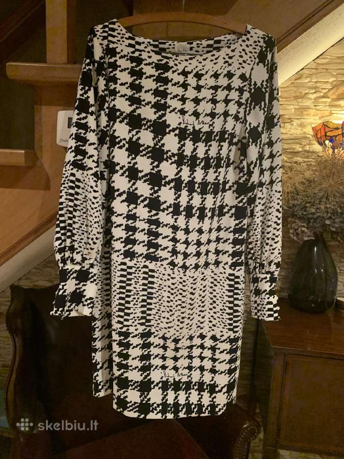 Juoda / balta žąsies kojelių rašto H&m suknelė