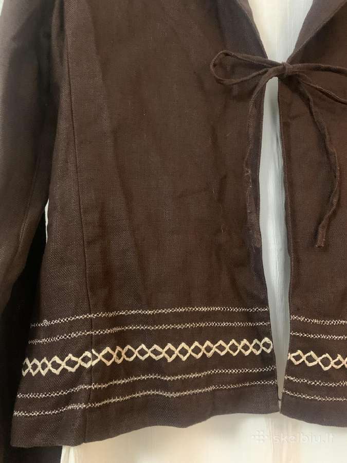 100% lino šokolado spalvos švarkelis, 40/12 dydis - nuotraukos Nr. 5