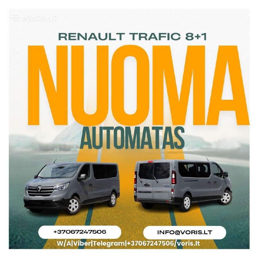 Nuoma Renault Trafic 8+1 Automatas