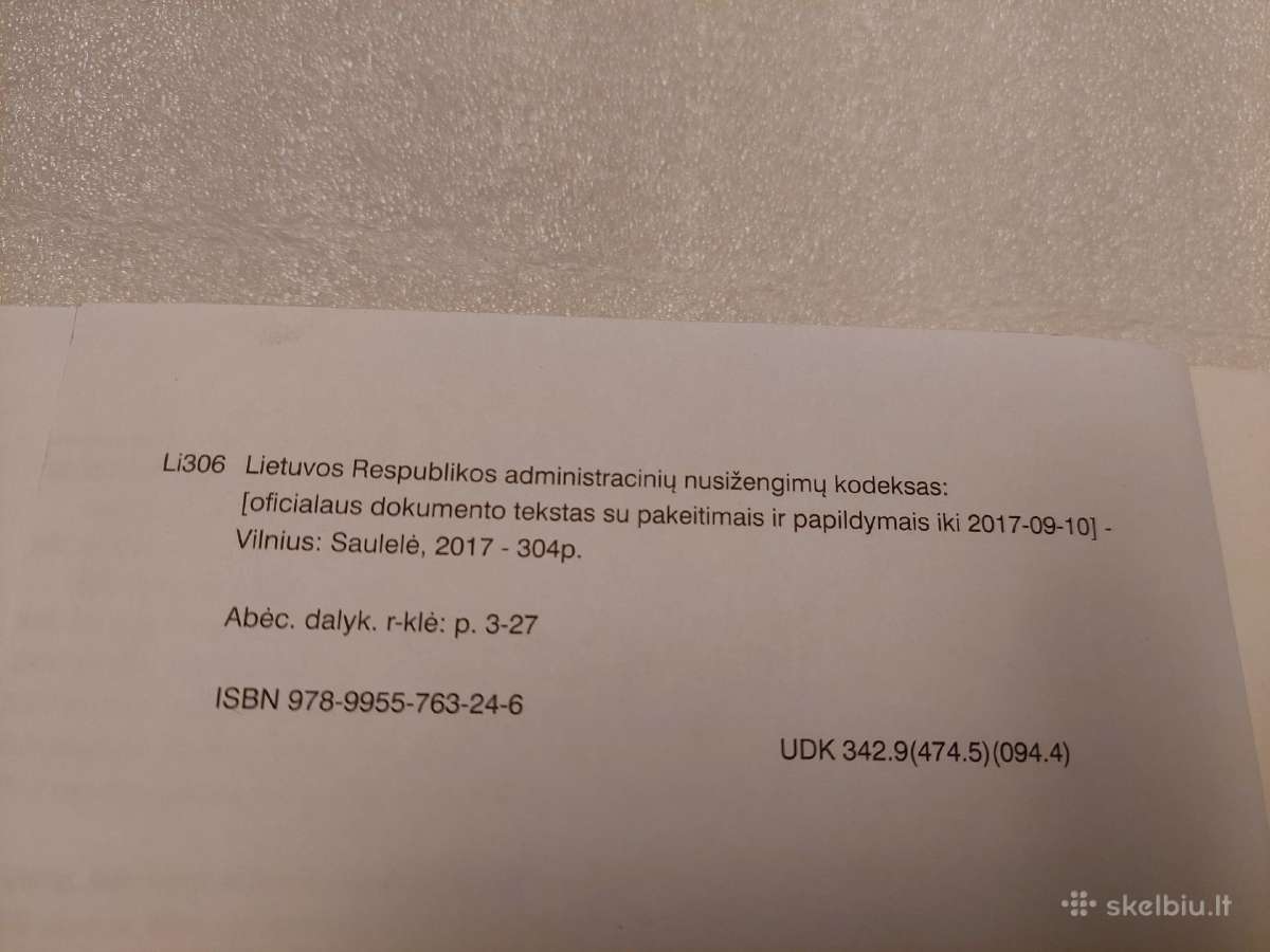 Administracinių nusižengimų kodeksas - nuotraukos Nr. 5