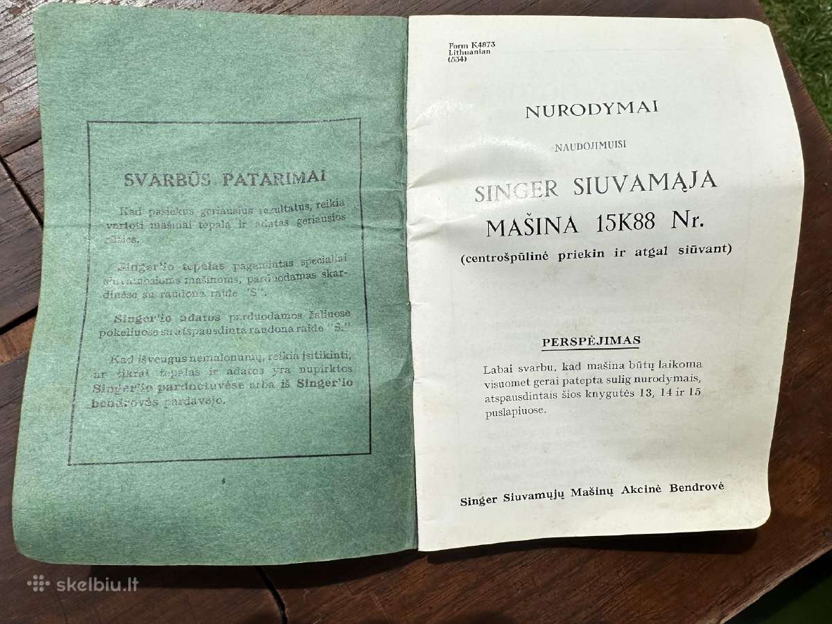 Antikvarinė siuvimo mašina Singer su dokumentais - nuotraukos Nr. 3